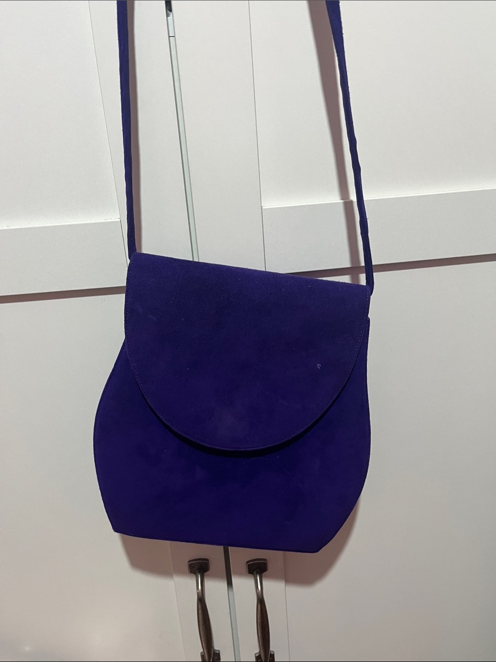 Neiman Marcus Deep Purple Suede Crossbody Bag